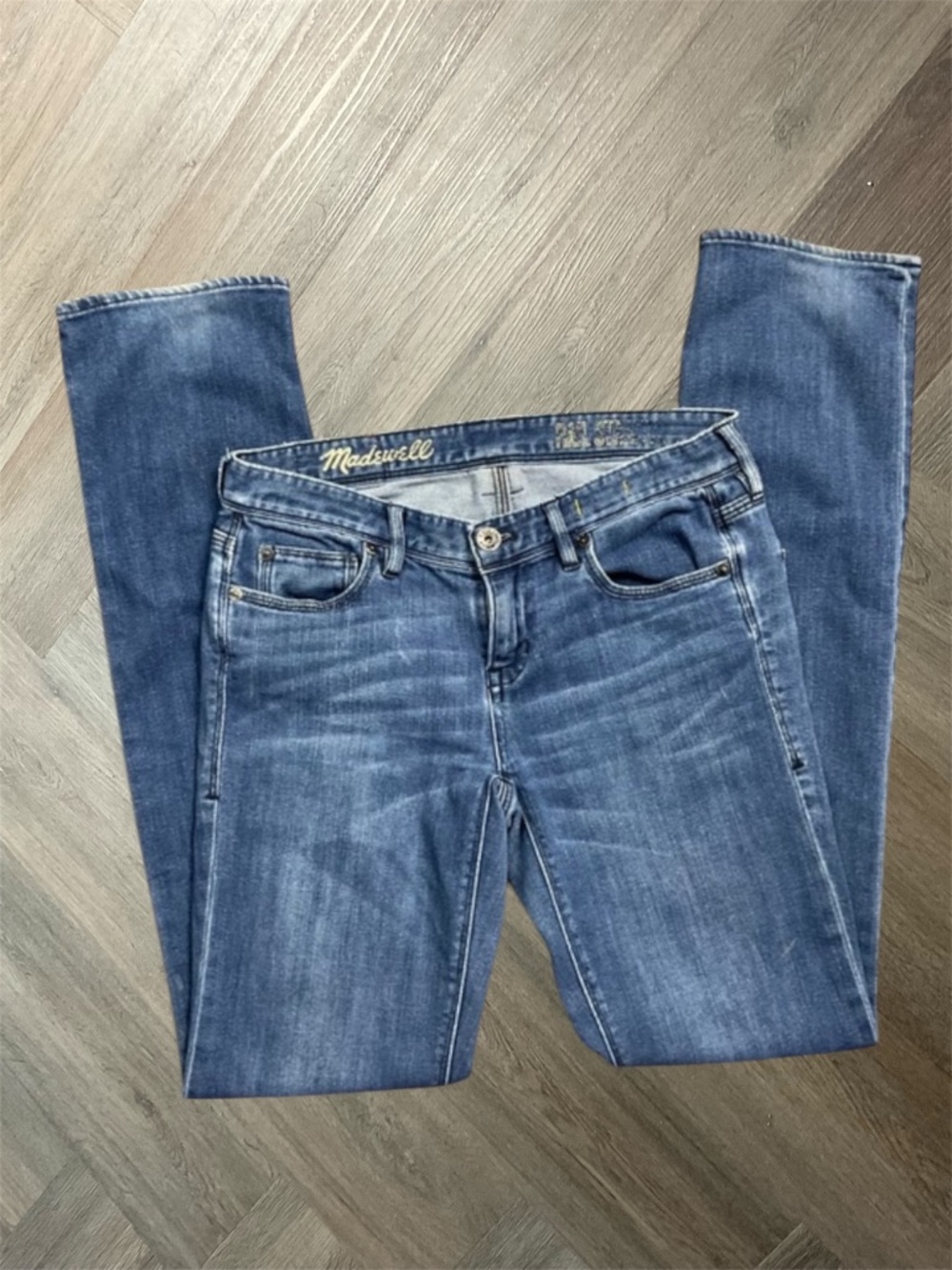 Madewell Rail Straight Low Rise Jeans Womens 27x34 Blue Medium Wash Classic Boho